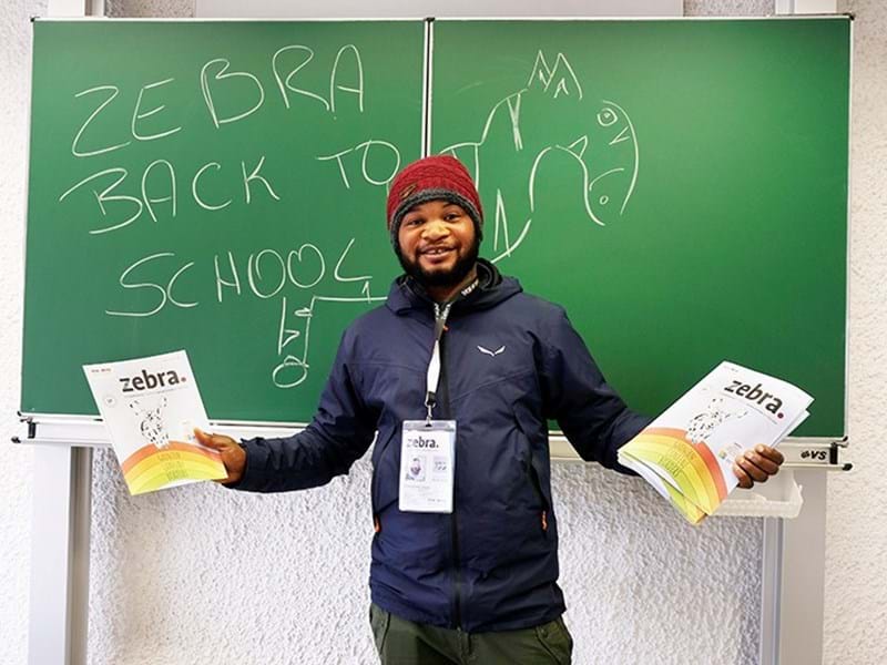 zebra. arriva a scuola